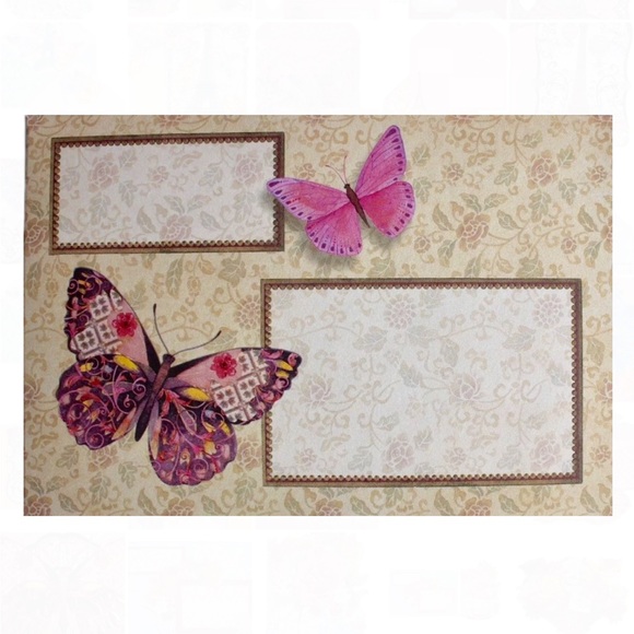 Punch Studio Single Gold Foil Fancy Note Card ~ Pink Butterfly Shaped 64538 - Picture 6 of 7